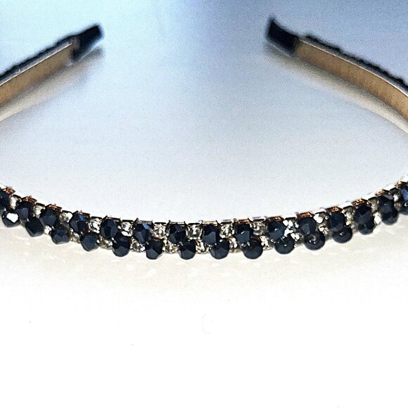 Black Crystal Rhinestone Headband NWT - Picture 2 of 2